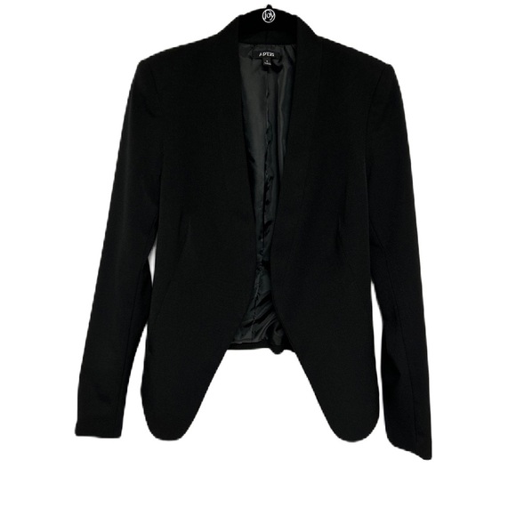 Apt 9 Womens Blazer Jacket Size 2 Open Front Pockets Classic Office Career Black - Picture 1 of 13